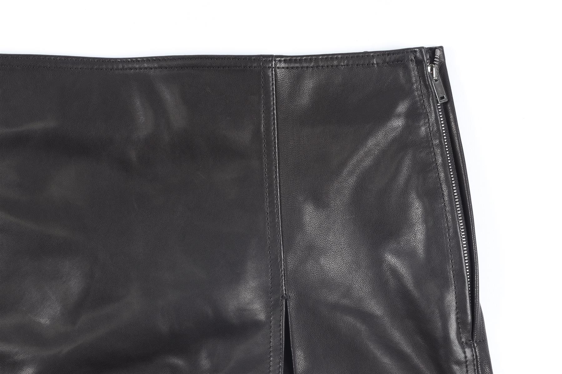 ZEYNEP ARCAY BLACK LEATHER MINI SKIRT FR 32 UK 4 - Image 3