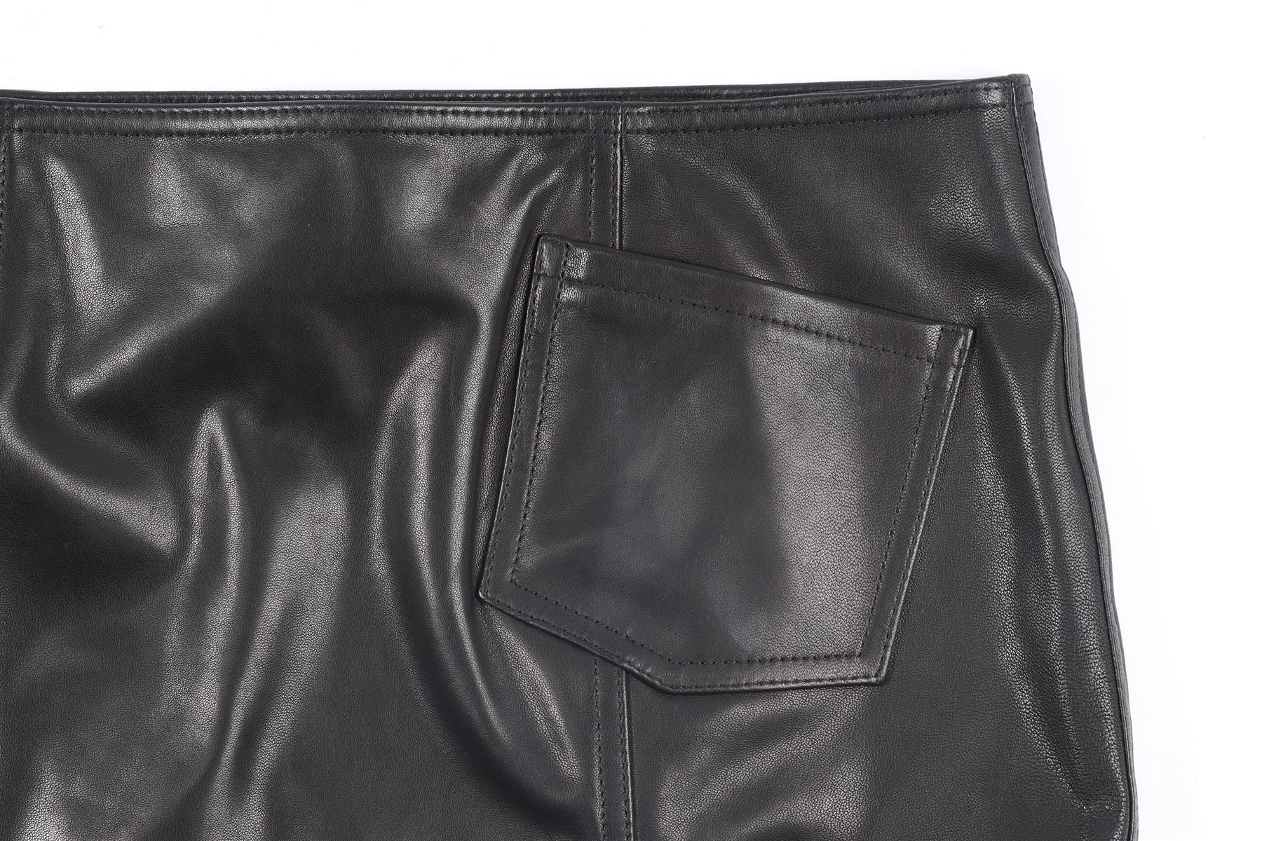 ZEYNEP ARCAY BLACK LEATHER MINI SKIRT FR 32 UK 4 - Image 5