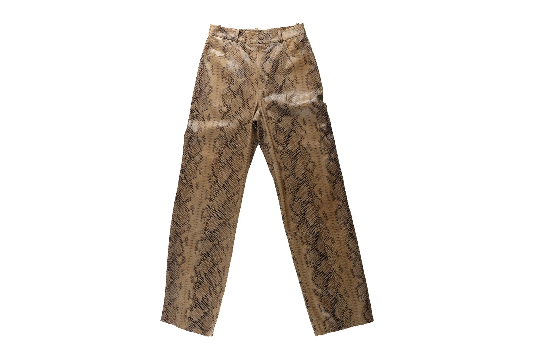 ZEYNEP ARCAY BROWN LEATHER STRAIGHT PANTS FR 34 UK 6 - Image 2