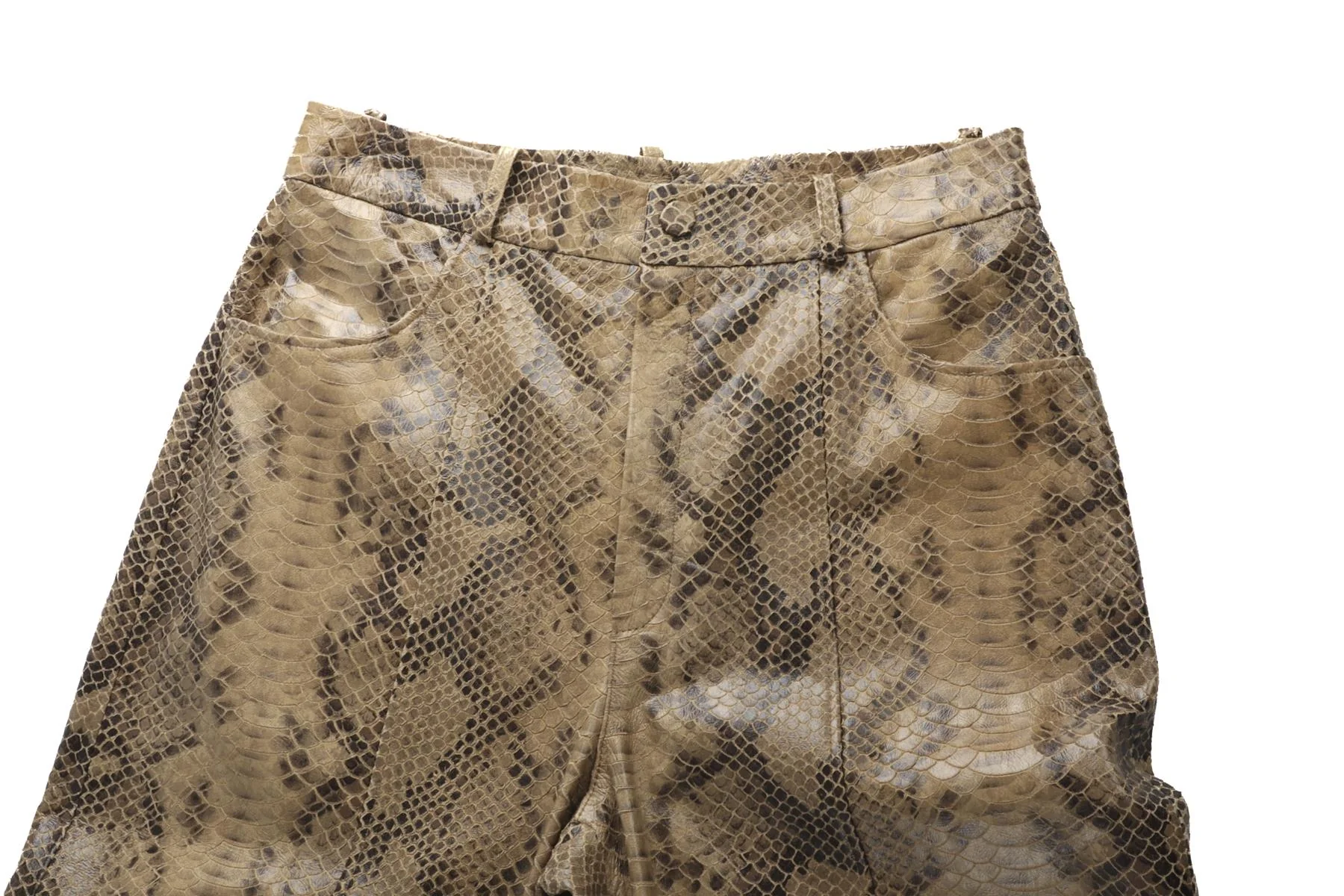 ZEYNEP ARCAY BROWN LEATHER STRAIGHT PANTS FR 34 UK 6 - Image 3
