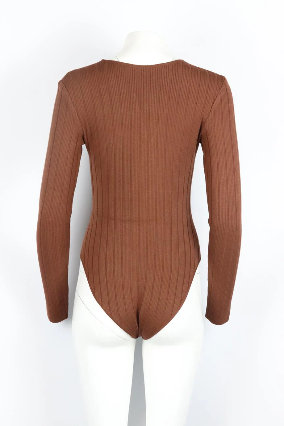 ZEYNEP ARCAY CUTOUT RIBBED STRETCH KNIT BODYSUIT US 4 UK 8 - Image 4