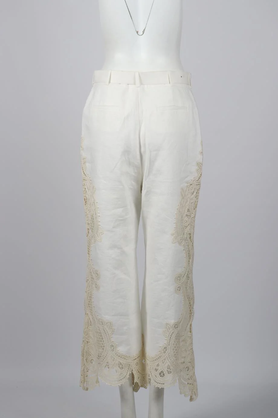 ZIMMERMAN BELTED LINEN WIDE LEG PANTS UK 12 - Image 4