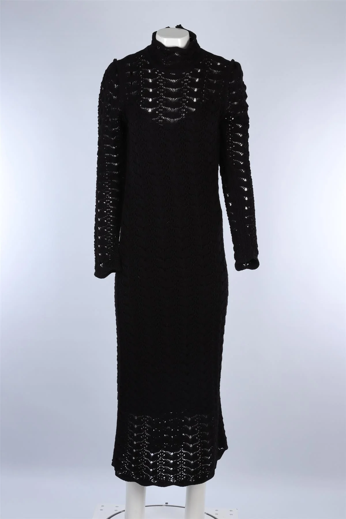 ZIMMERMANN BLACK CROCHET MAXI DRESS UK 14 - Image 2