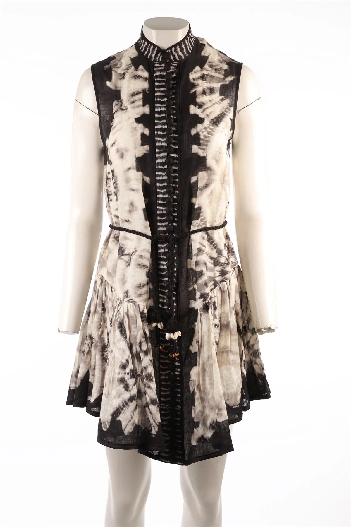 ZIMMERMANN BLACK LINEN MINI DRESS UK 10 - Image 2
