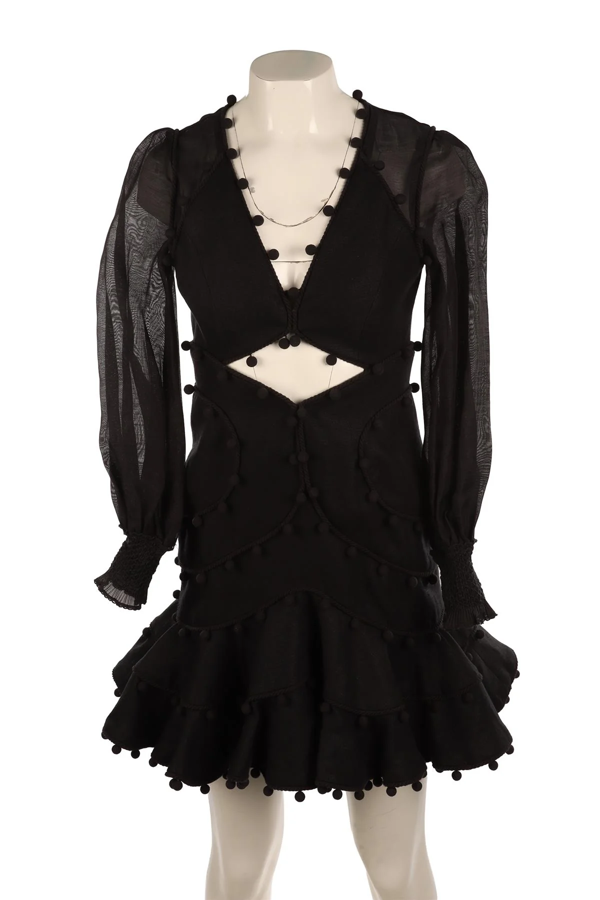 ZIMMERMANN BLACK LINEN MINI DRESS UK 8 - Image 2