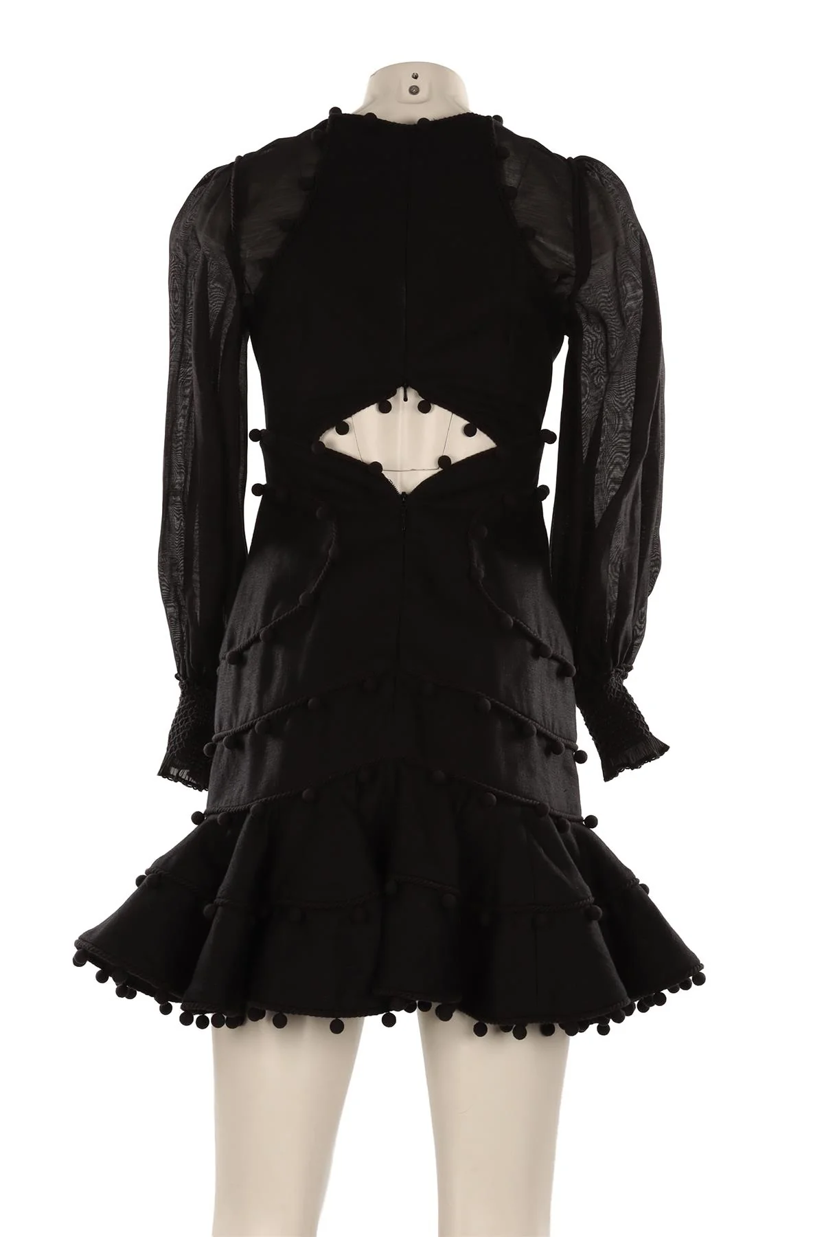 ZIMMERMANN BLACK LINEN MINI DRESS UK 8 - Image 4