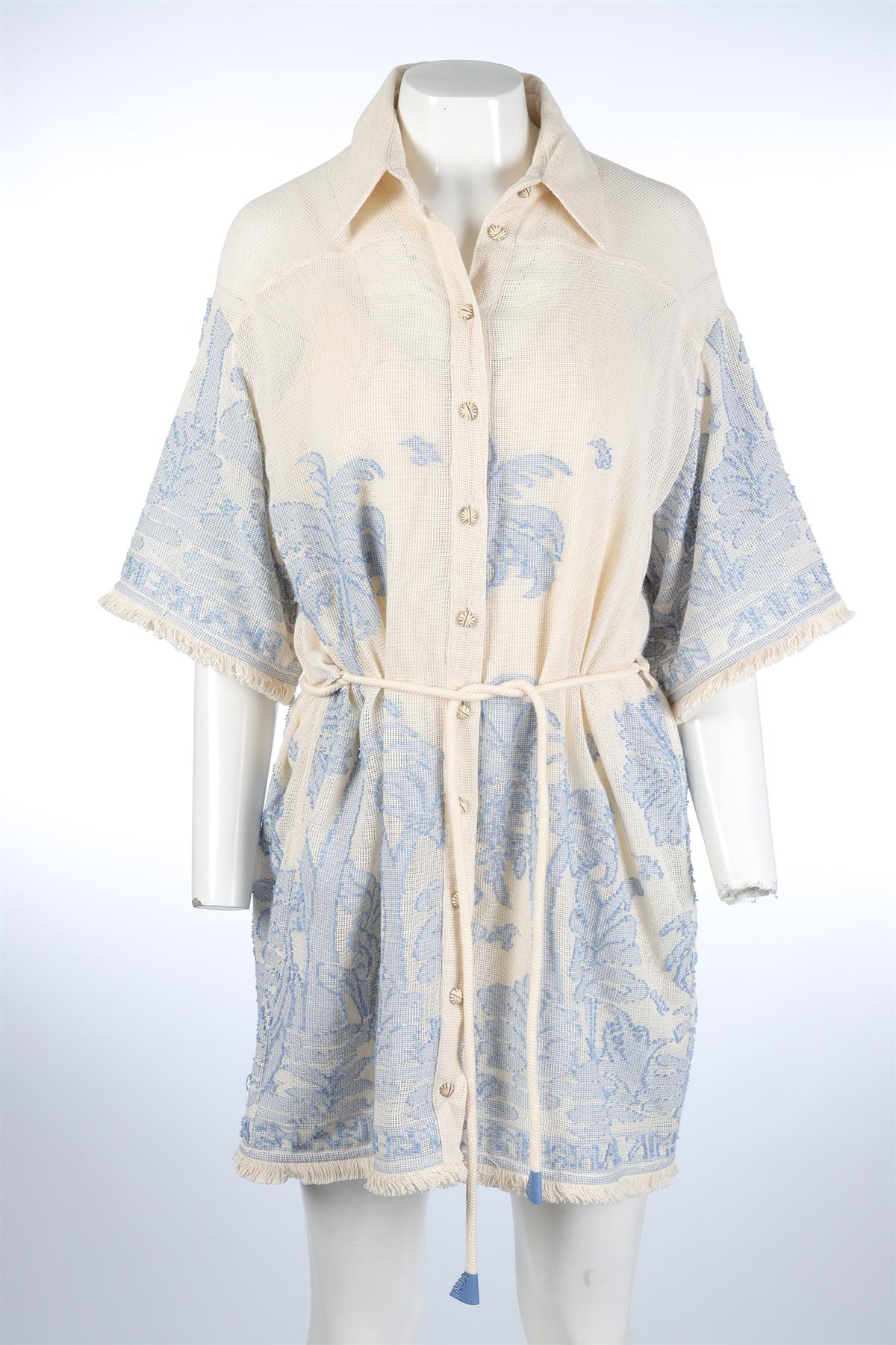 ZIMMERMANN BLUE COTTON MINI DRESS UK 12 - Image 2