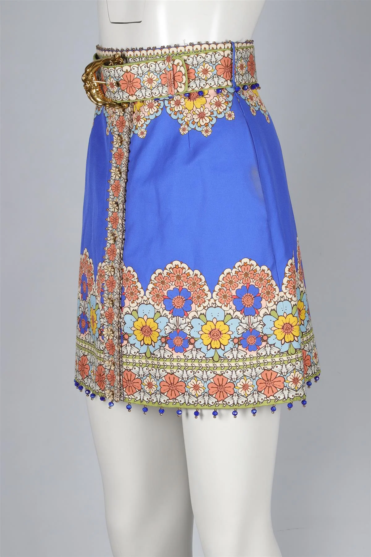 ZIMMERMANN BLUE COTTON MINI SKIRT UK 8 - Image 3
