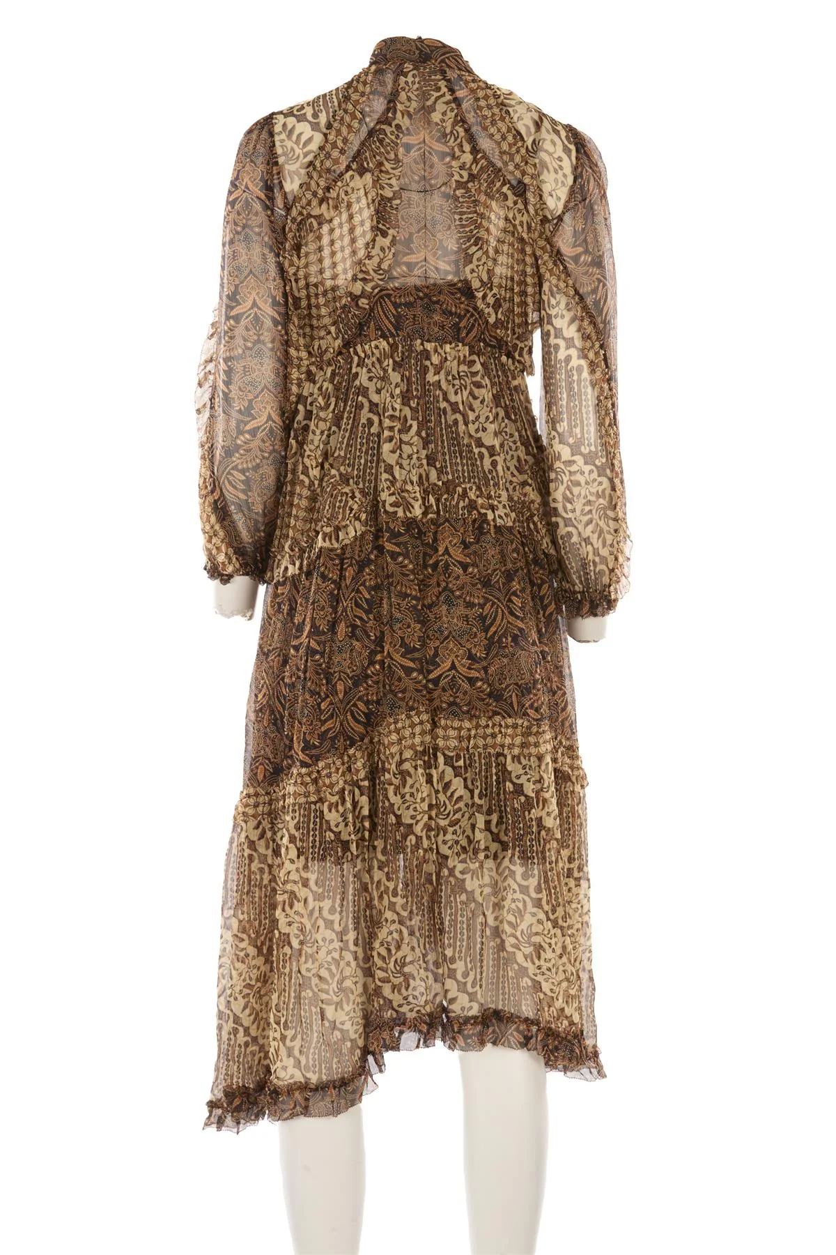 ZIMMERMANN BROWN CREPE MAXI DRESS UK 10 - Image 4