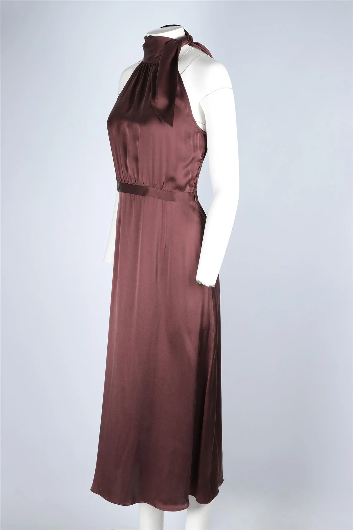 ZIMMERMANN BROWN SILK MAXI DRESS UK 10 - Image 3