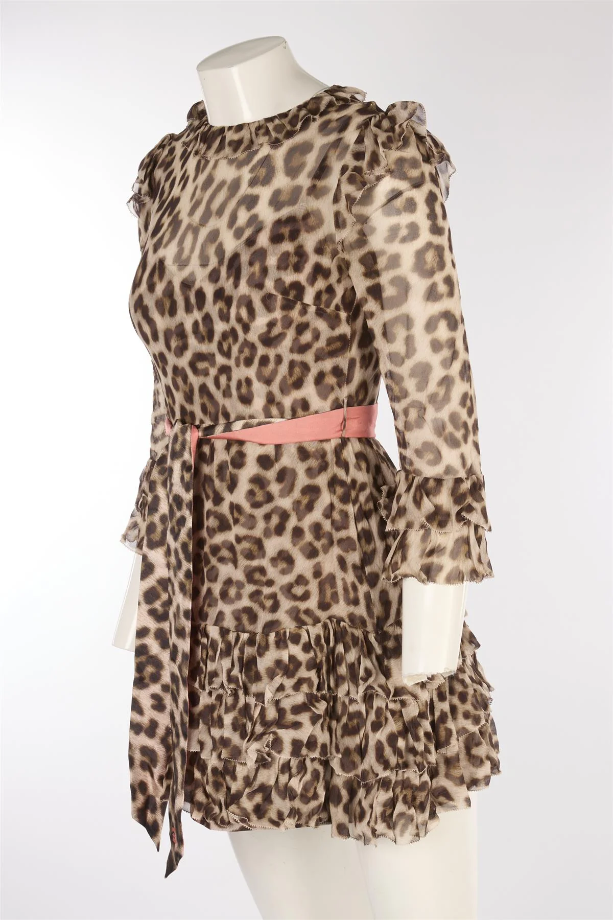 ZIMMERMANN BROWN SILK MINI DRESS UK 8 - Image 3