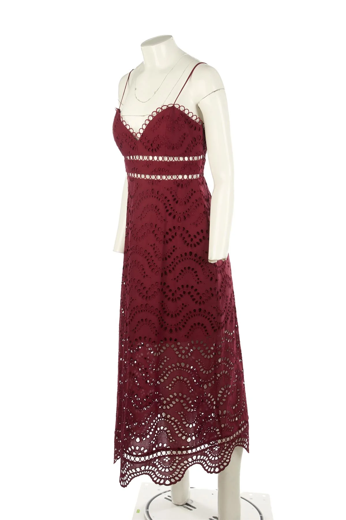 ZIMMERMANN BURGUNDY COTTON MAXI DRESS UK 12 - Image 3