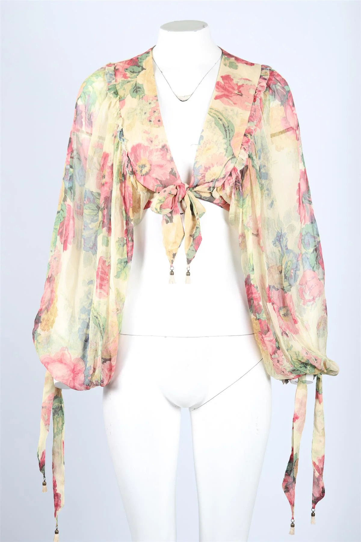 ZIMMERMANN CROPPED SILK TOP UK 14 - Image 2