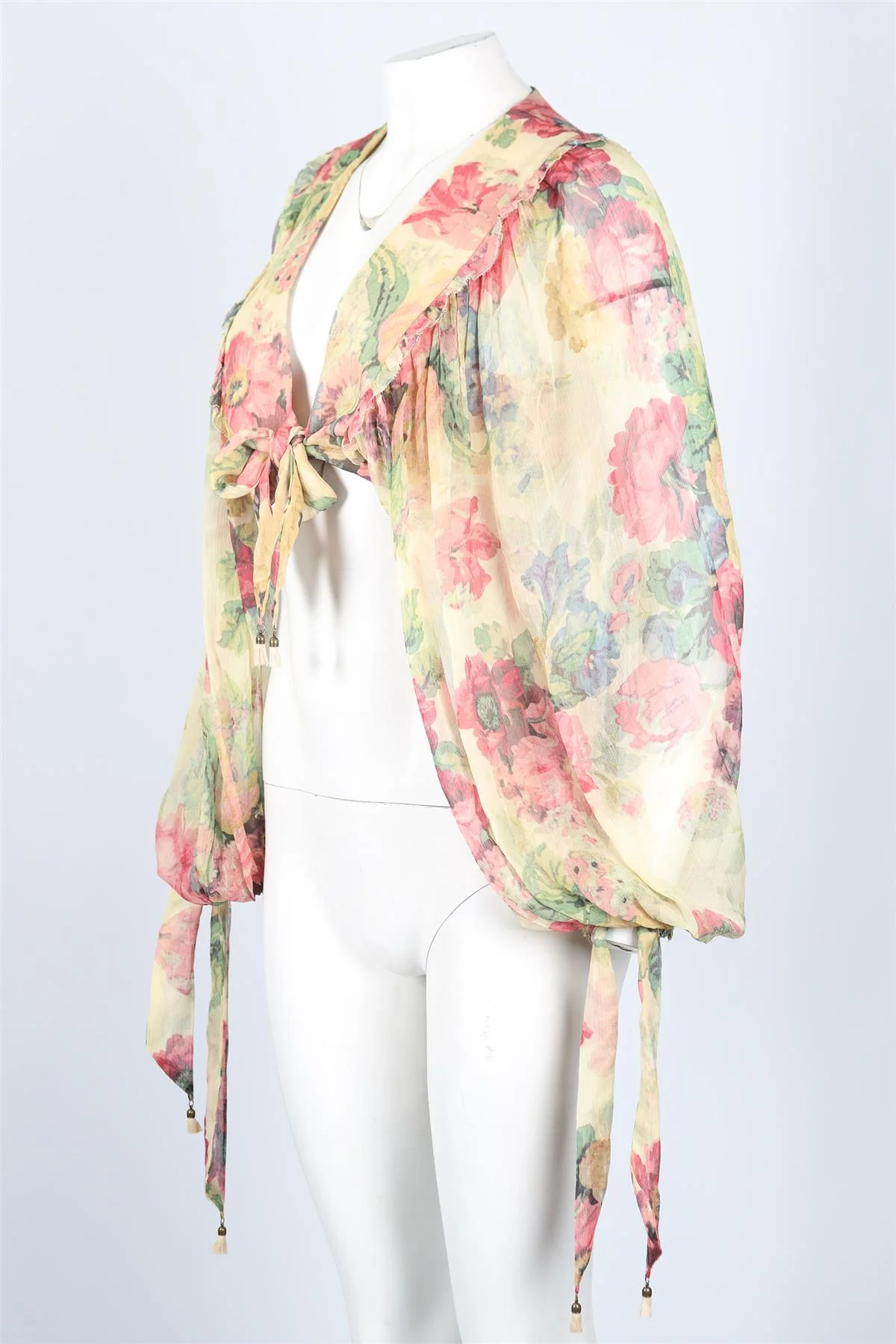 ZIMMERMANN CROPPED SILK TOP UK 14 - Image 3
