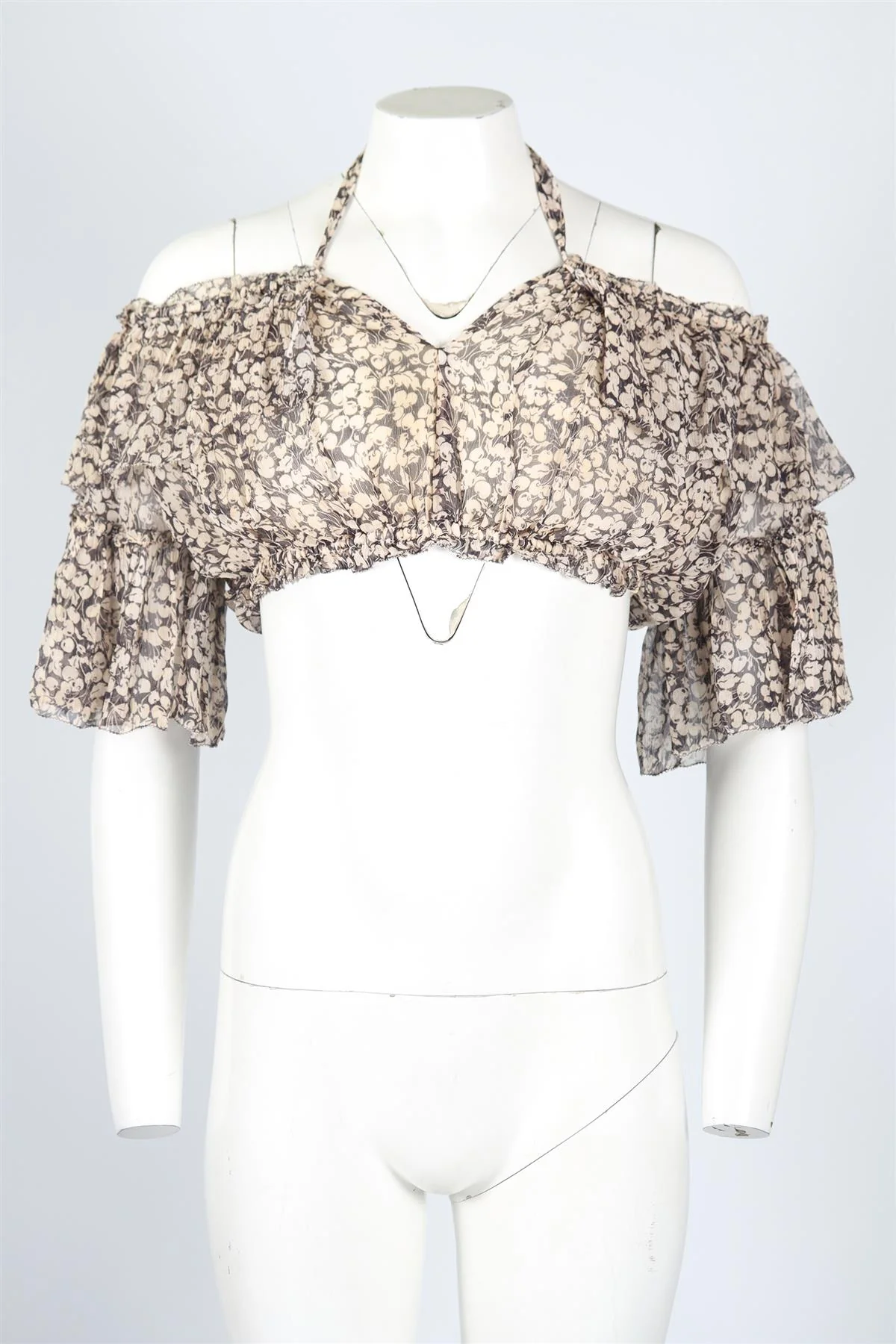 ZIMMERMANN CROPPED SILK TOP UK 8 - Image 2