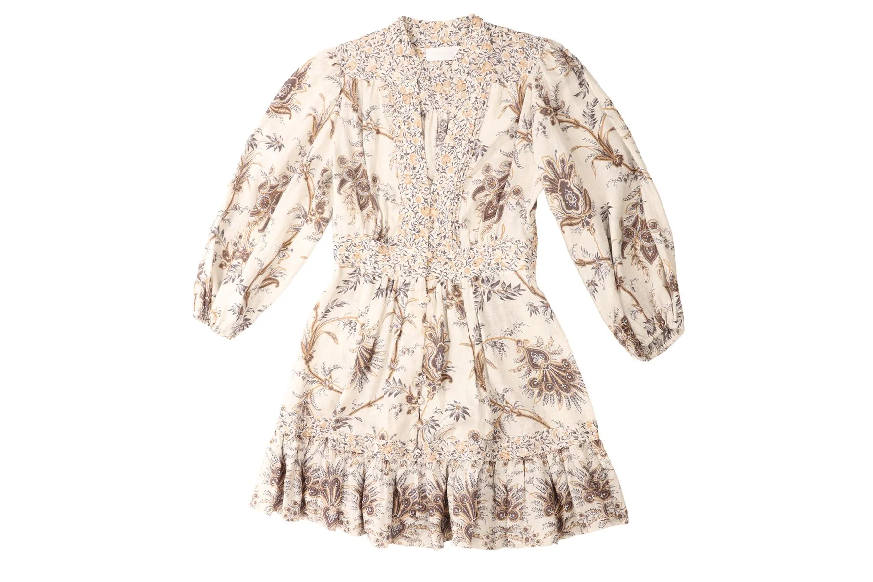 ZIMMERMANN ECRU LINEN MINI DRESS 1 UK 10 - Image 2