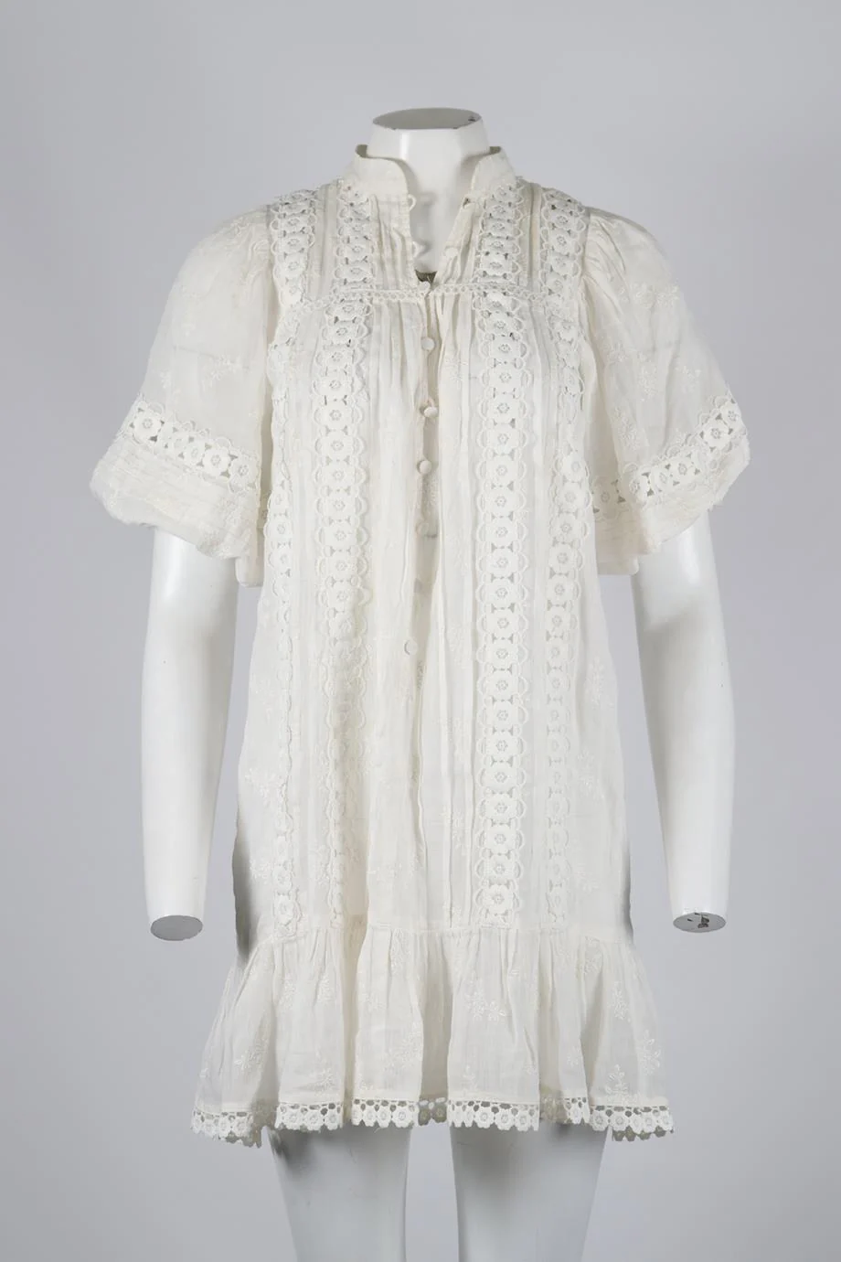 ZIMMERMANN EMBROIDERED COTTON MINI DRESS SMALL - Image 2