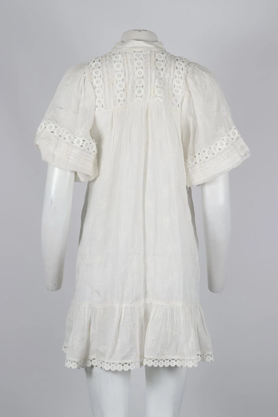 ZIMMERMANN EMBROIDERED COTTON MINI DRESS SMALL - Image 4