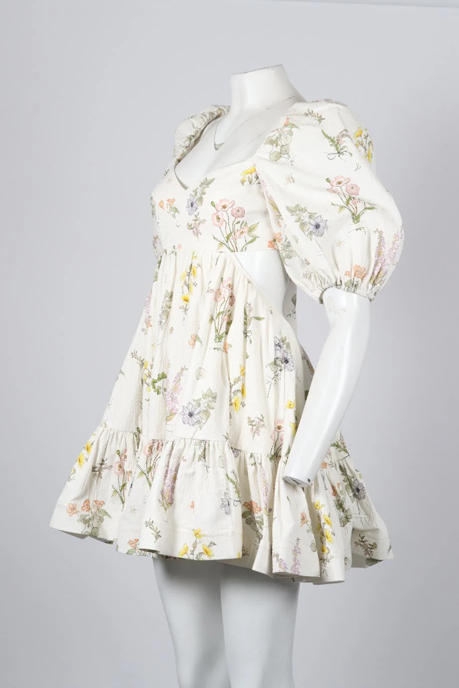 ZIMMERMANN FLORAL PRINT COTTON BLEND MINI DRESS UK 12 - Image 3
