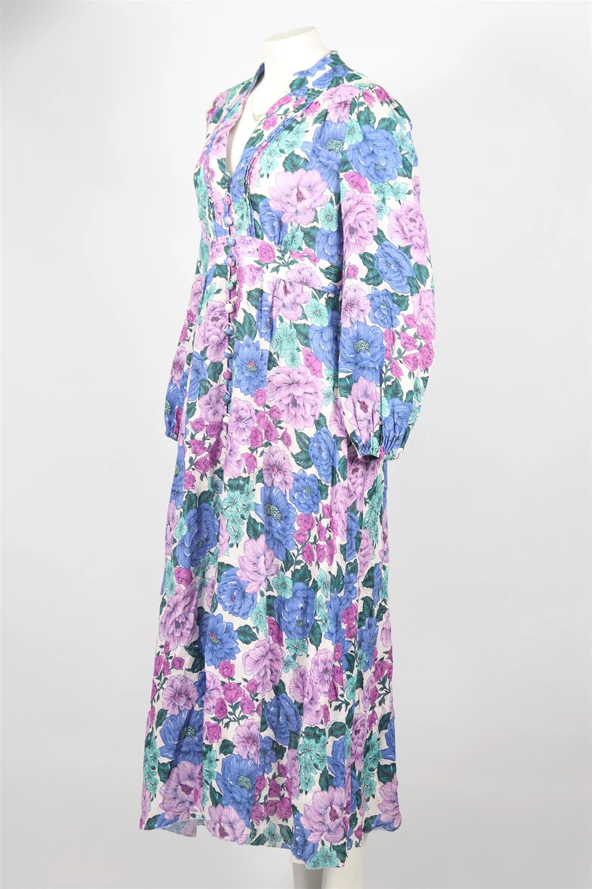 ZIMMERMANN FLORAL PRINT LINEN MAXI DRESS UK 12 - Image 3