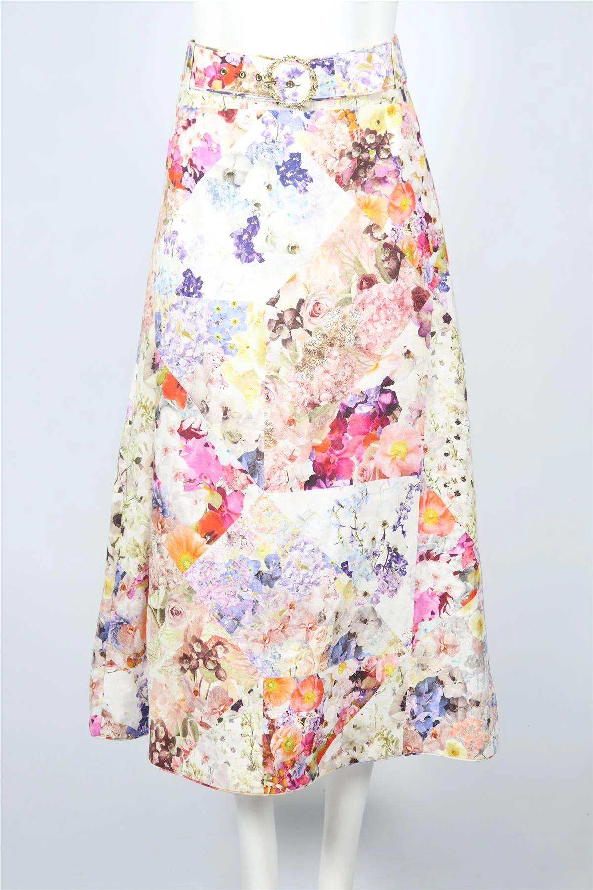 ZIMMERMANN FLORAL PRINT LINEN MAXI SKIRT UK 14 - Image 2