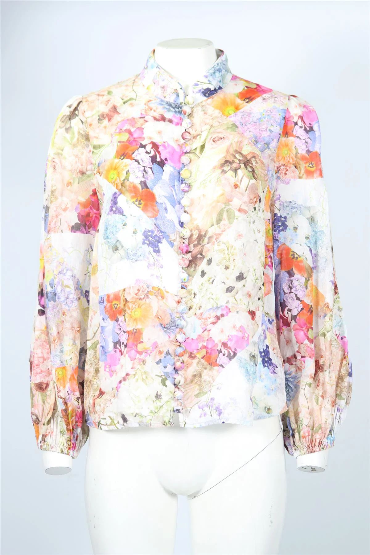 ZIMMERMANN FLORAL PRINT LINEN SHIRT UK 14 - Image 2