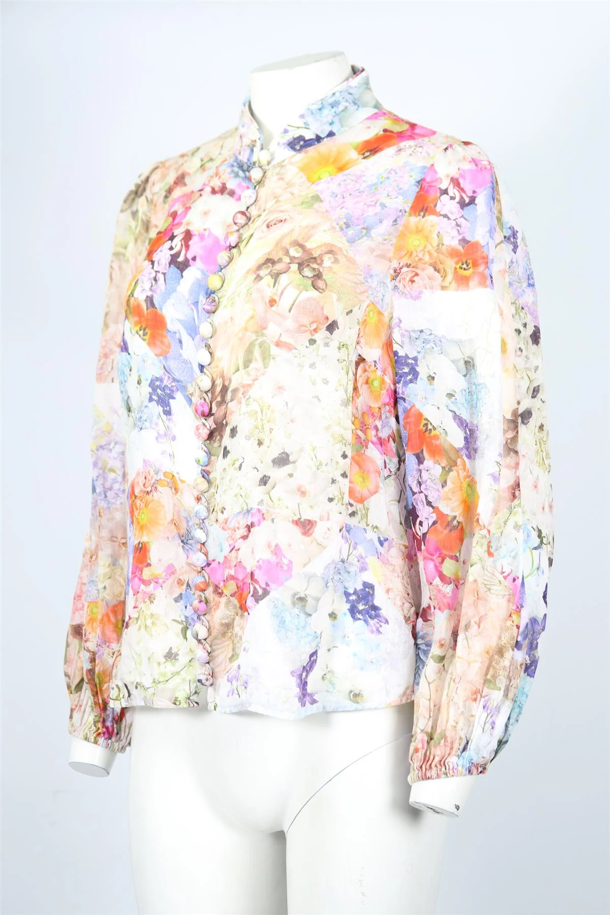 ZIMMERMANN FLORAL PRINT LINEN SHIRT UK 14 - Image 3