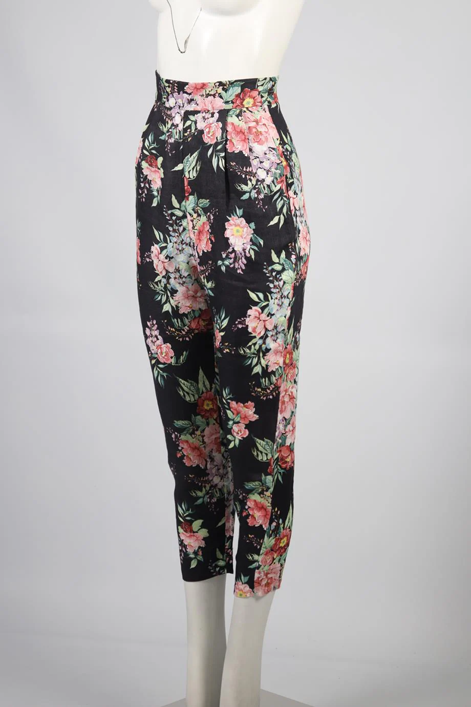 ZIMMERMANN FLORAL PRINT LINEN TAPERED PANTS UK 8 - Image 3