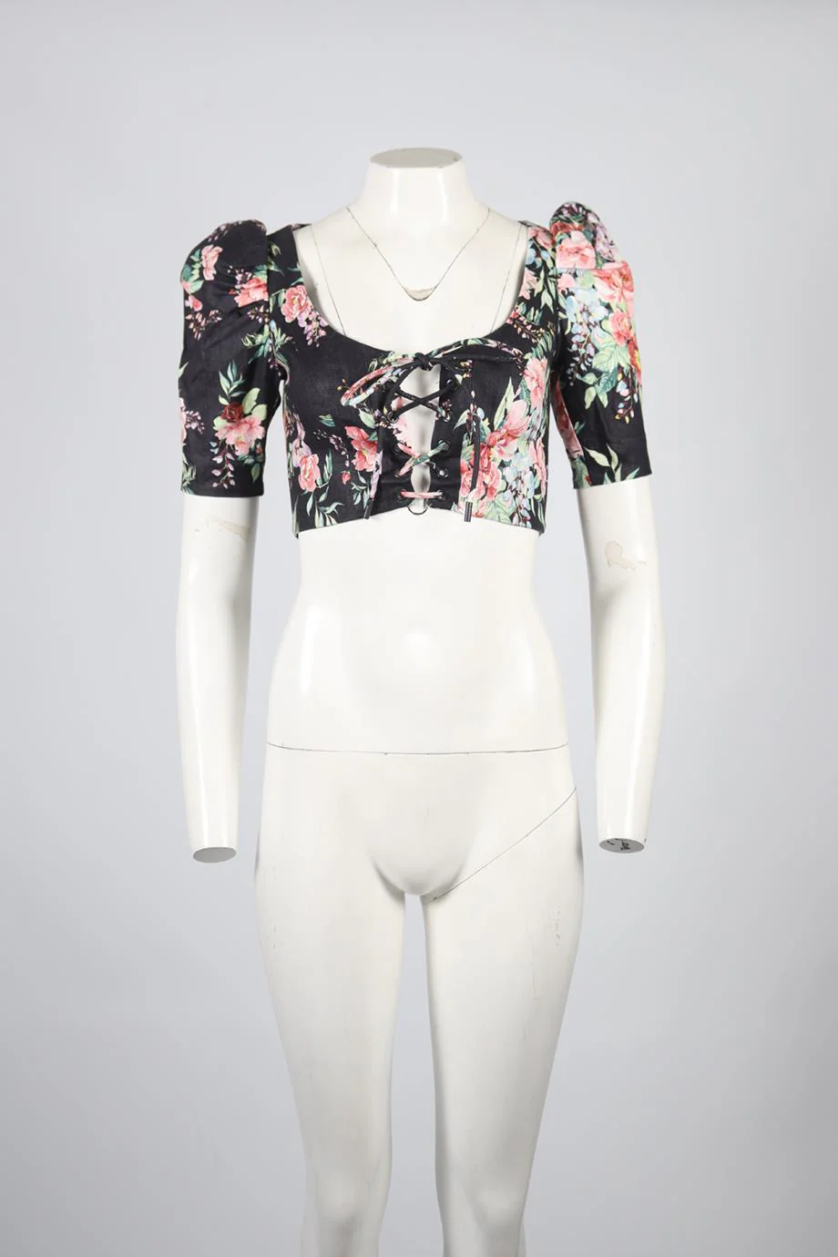 ZIMMERMANN FLORAL PRINT LINEN TOP UK 8 - Image 2