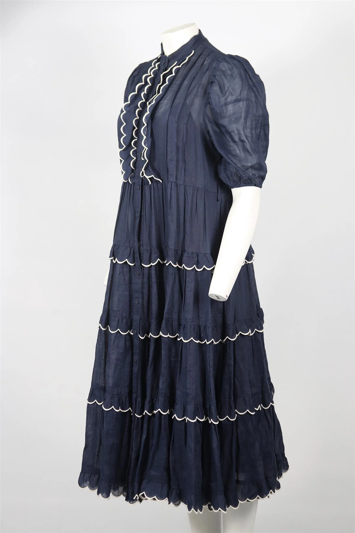 ZIMMERMANN LINEN MIDI DRESS UK 12 - Image 3