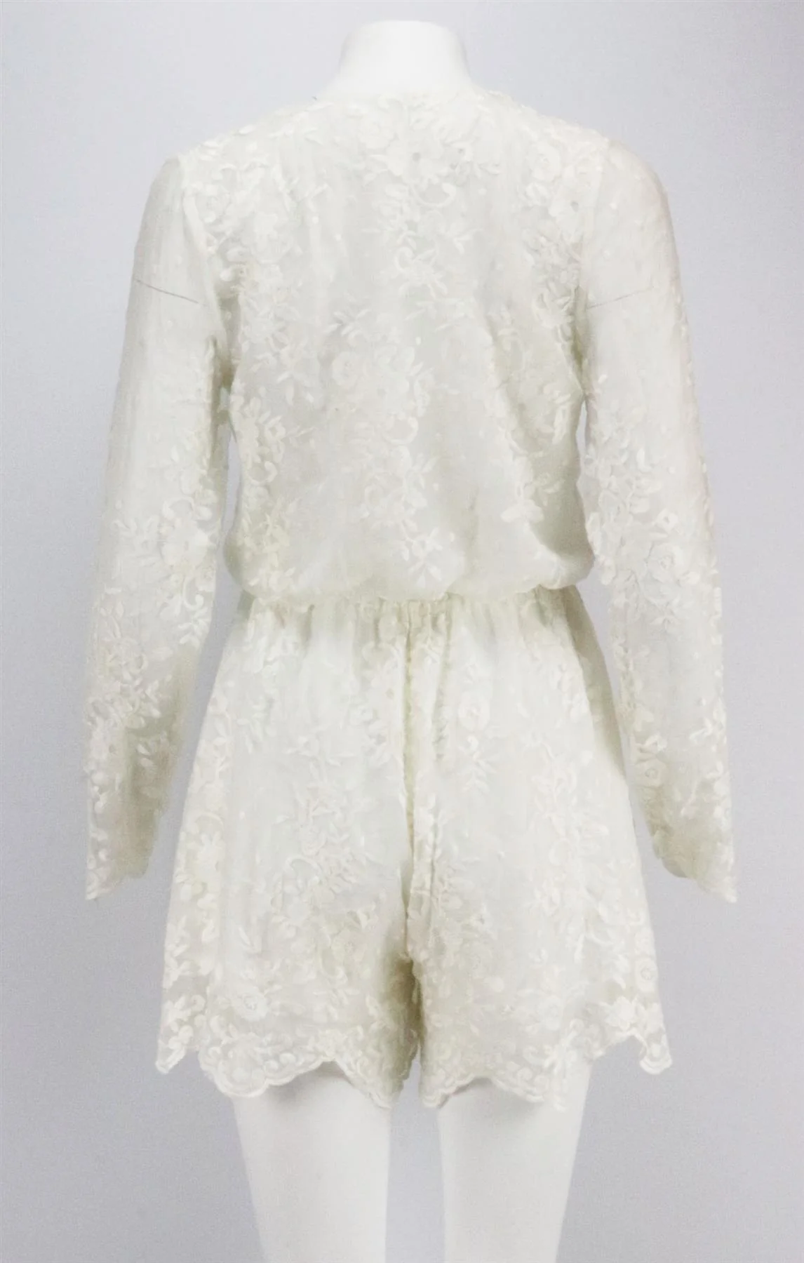 ZIMMERMANN LUCIA LACE UP EMBROIDERED SILK GEORGETTE PLAYSUIT UK 8 - Image 14