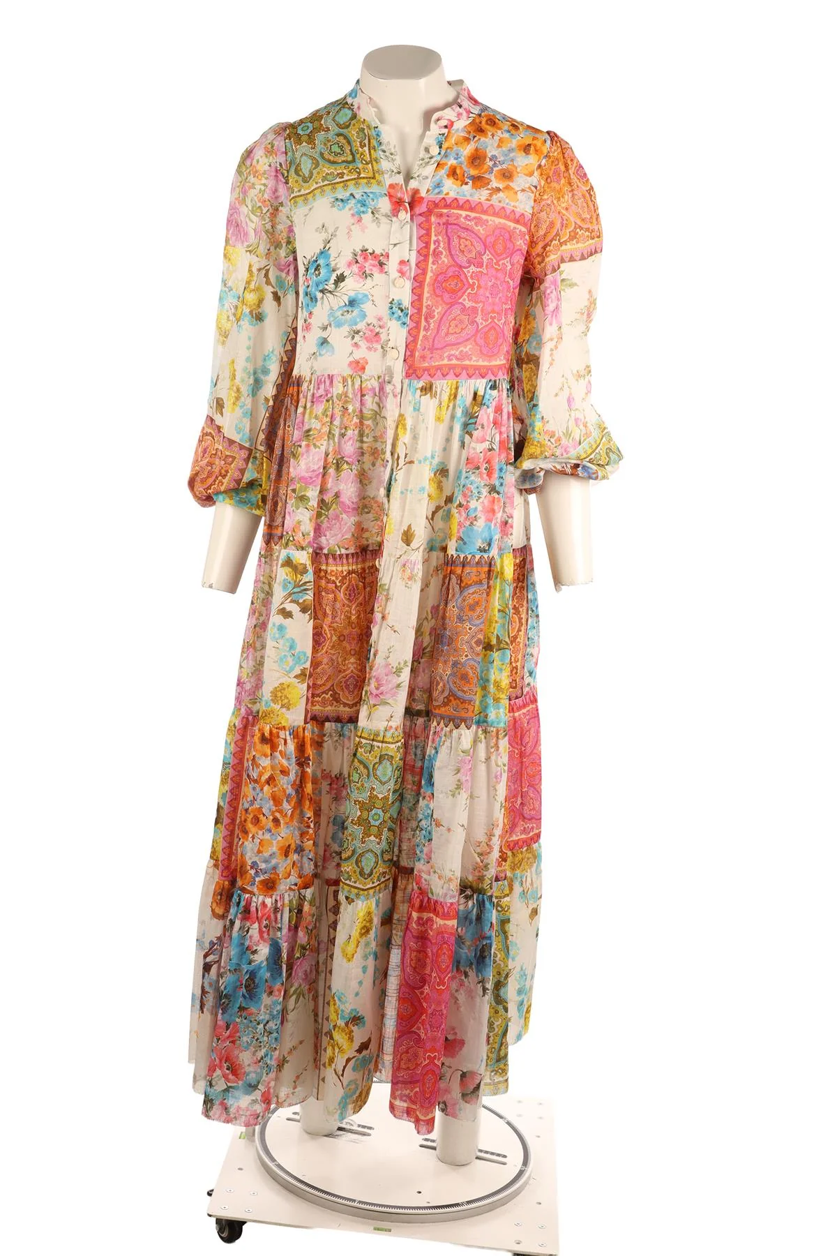 ZIMMERMANN MULTI COTTON MAXI DRESS 0 UK 8 - Image 2