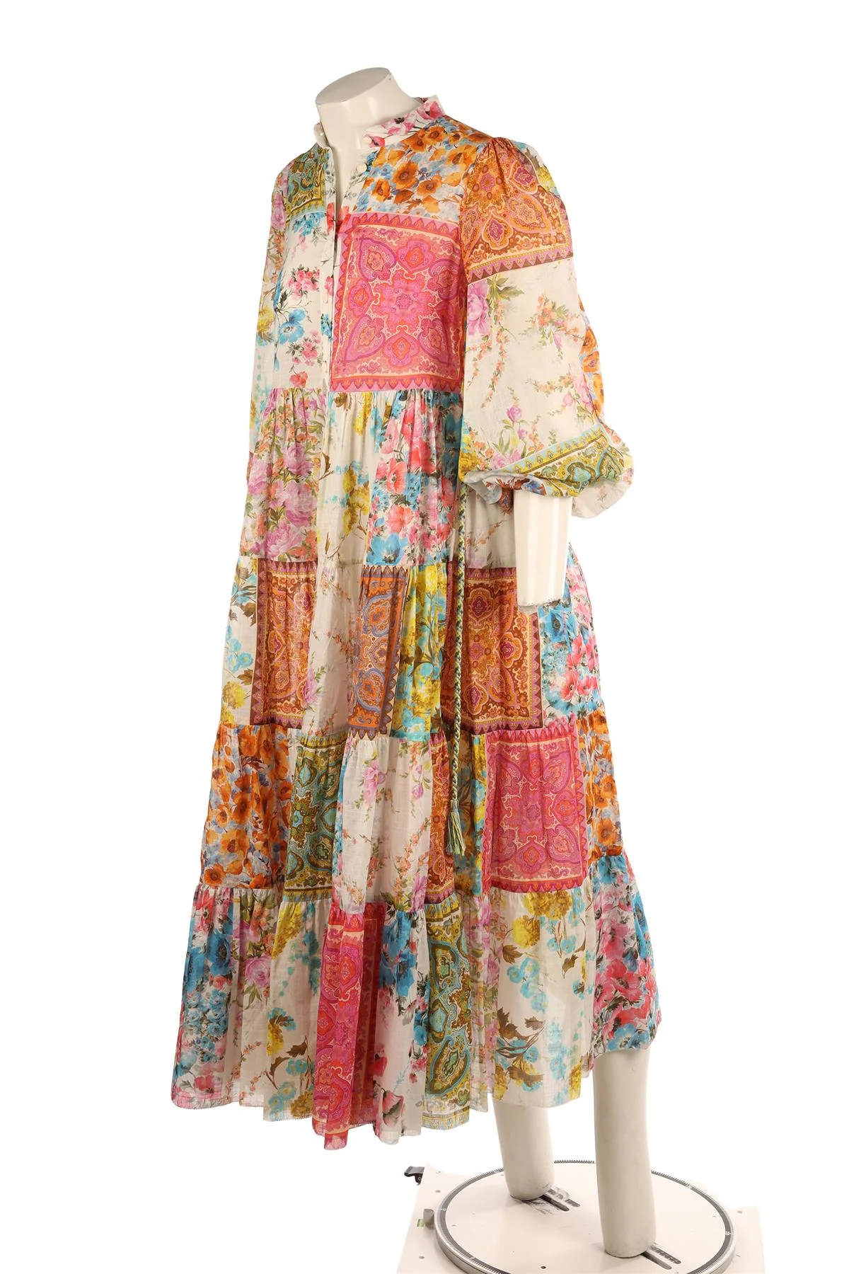 ZIMMERMANN MULTI COTTON MAXI DRESS 0 UK 8 - Image 3