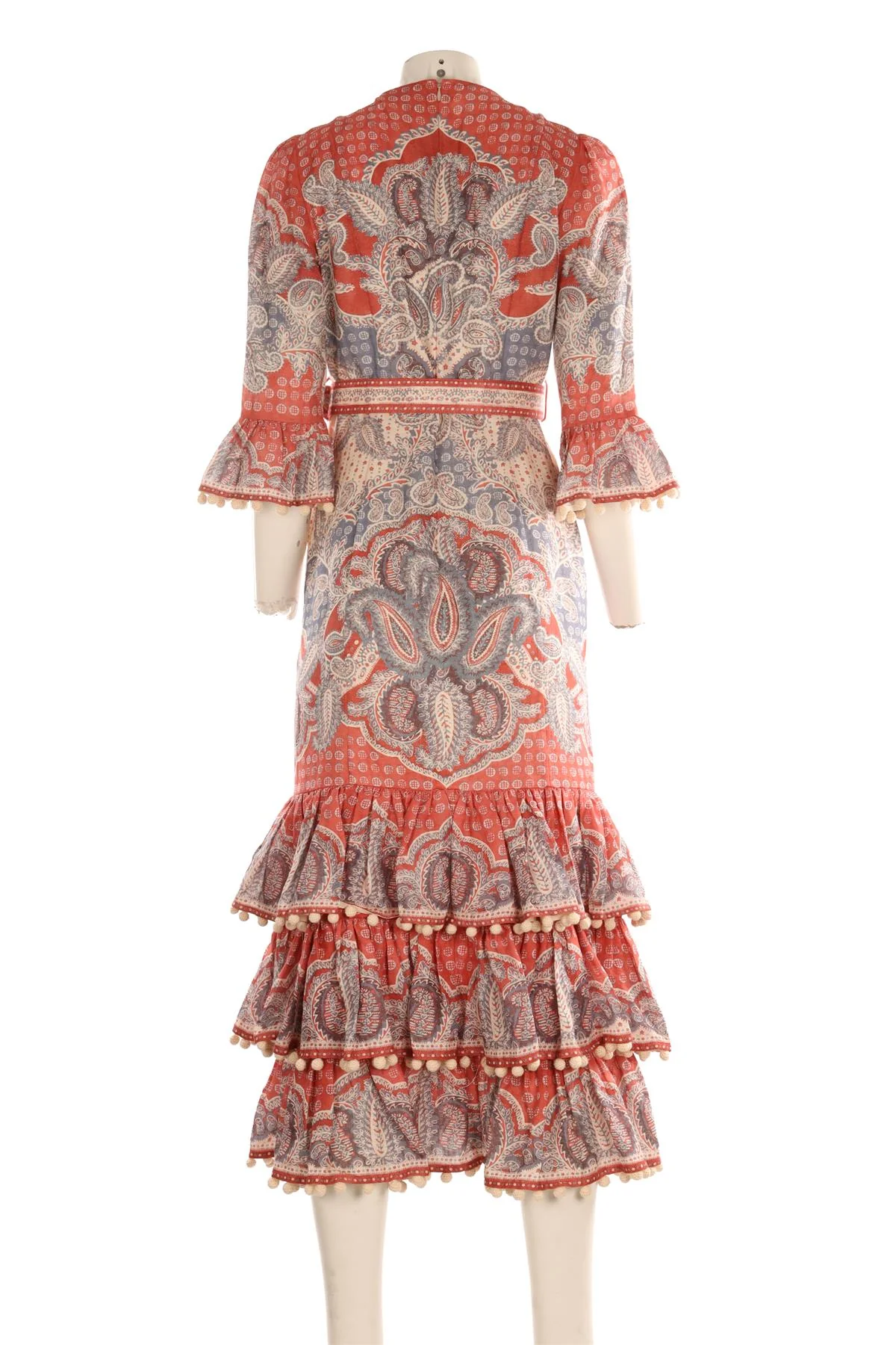 ZIMMERMANN MULTI LINEN MAXI DRESS 0 UK 8 - Image 4