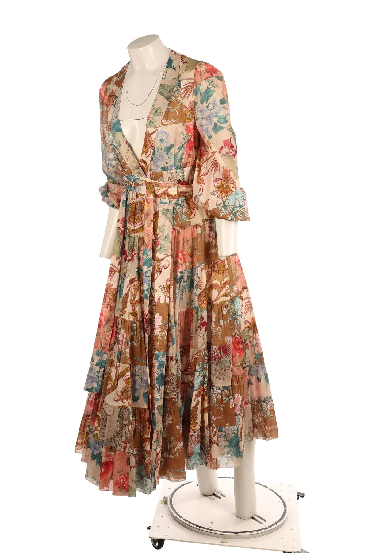 ZIMMERMANN MULTI LINEN MAXI DRESS 1 UK 10 - Image 3