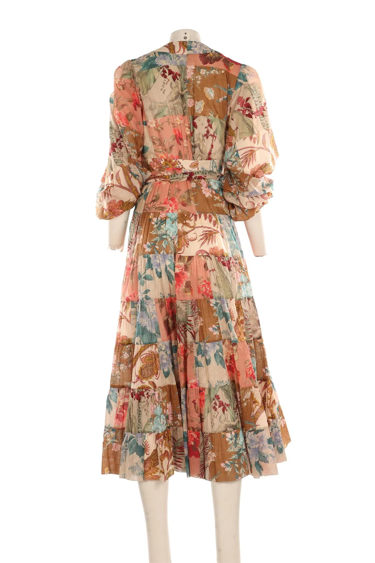 ZIMMERMANN MULTI LINEN MAXI DRESS 1 UK 10 - Image 4