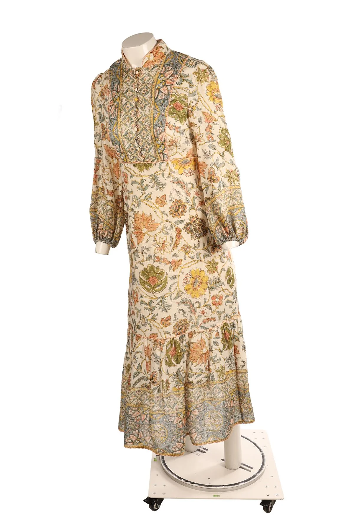 ZIMMERMANN MULTI LINEN MAXI DRESS 1 UK 10 - Image 3