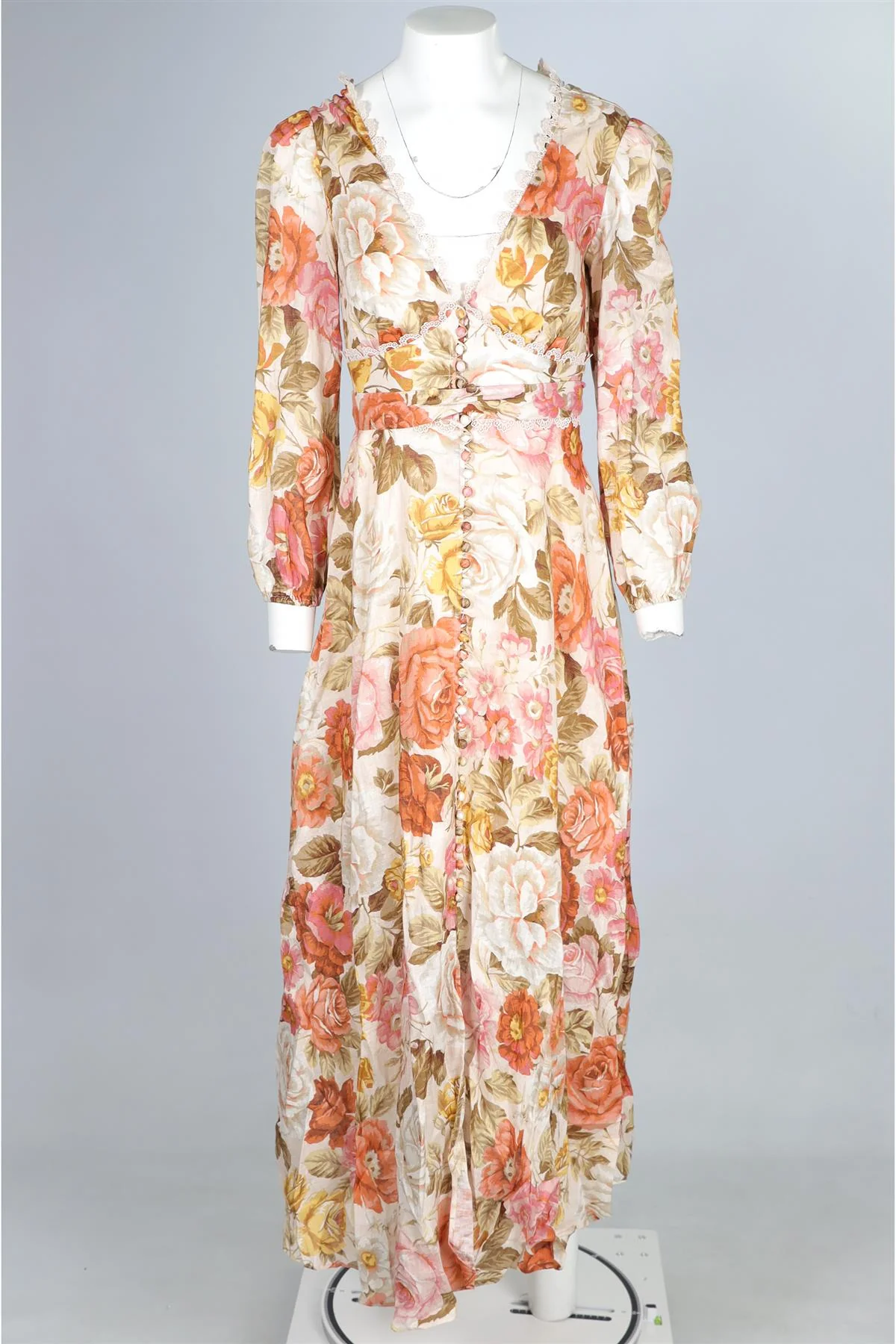 ZIMMERMANN MULTI LINEN MAXI DRESS UK 8 - Image 2