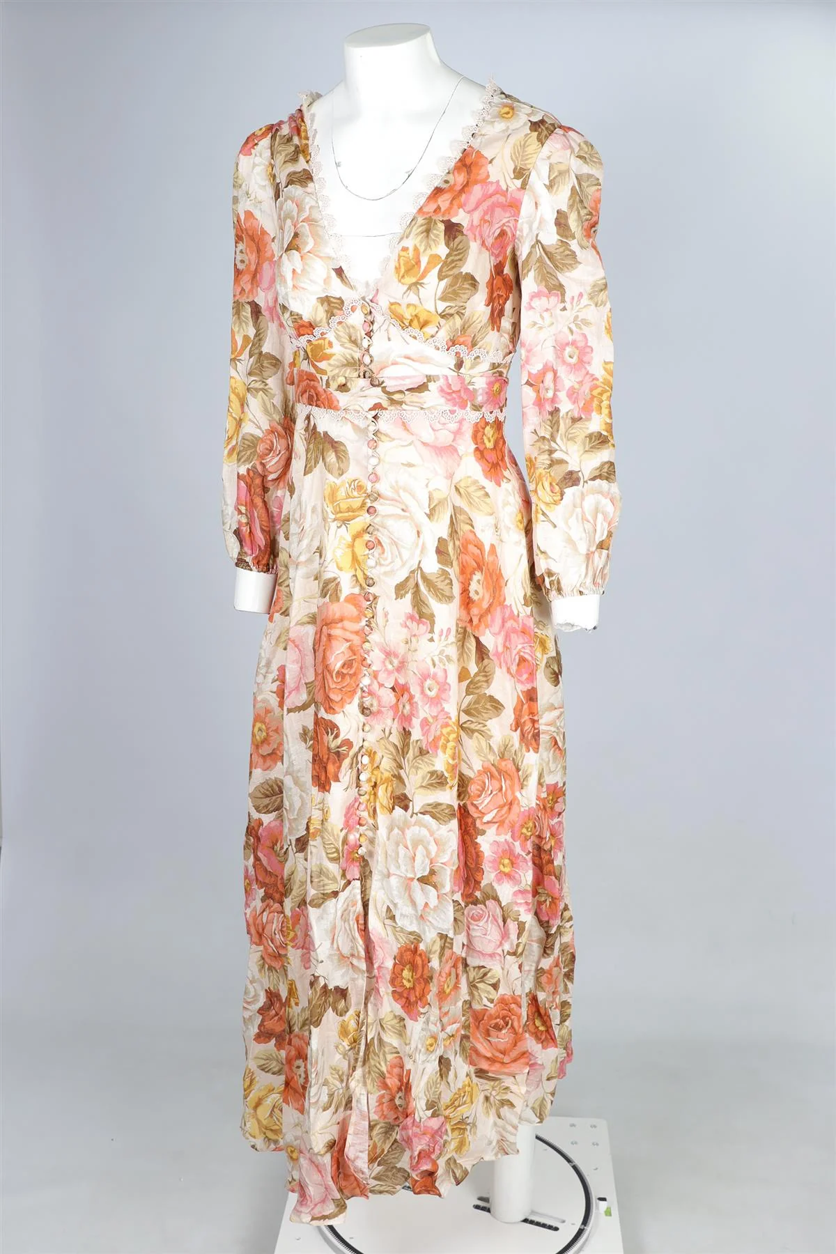 ZIMMERMANN MULTI LINEN MAXI DRESS UK 8 - Image 3
