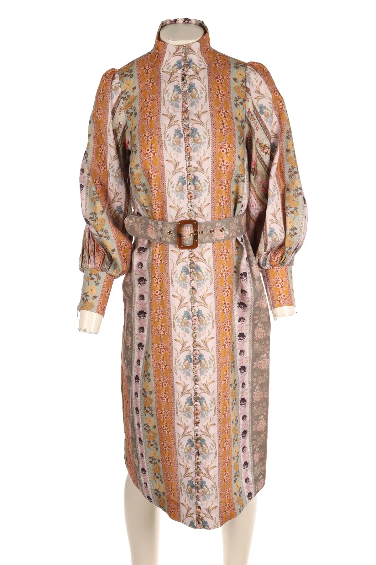 ZIMMERMANN MULTI LINEN MIDI DRESS 0 UK 8 - Image 2