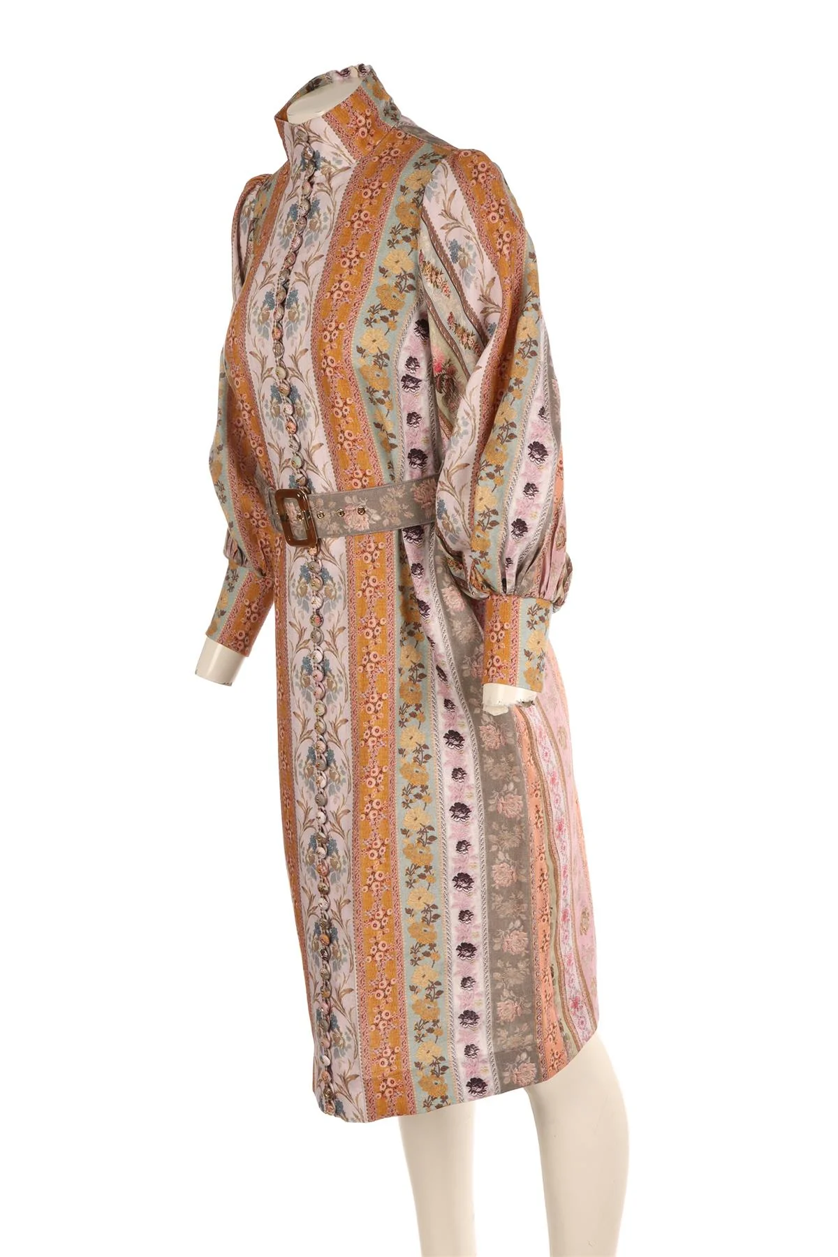 ZIMMERMANN MULTI LINEN MIDI DRESS 0 UK 8 - Image 3