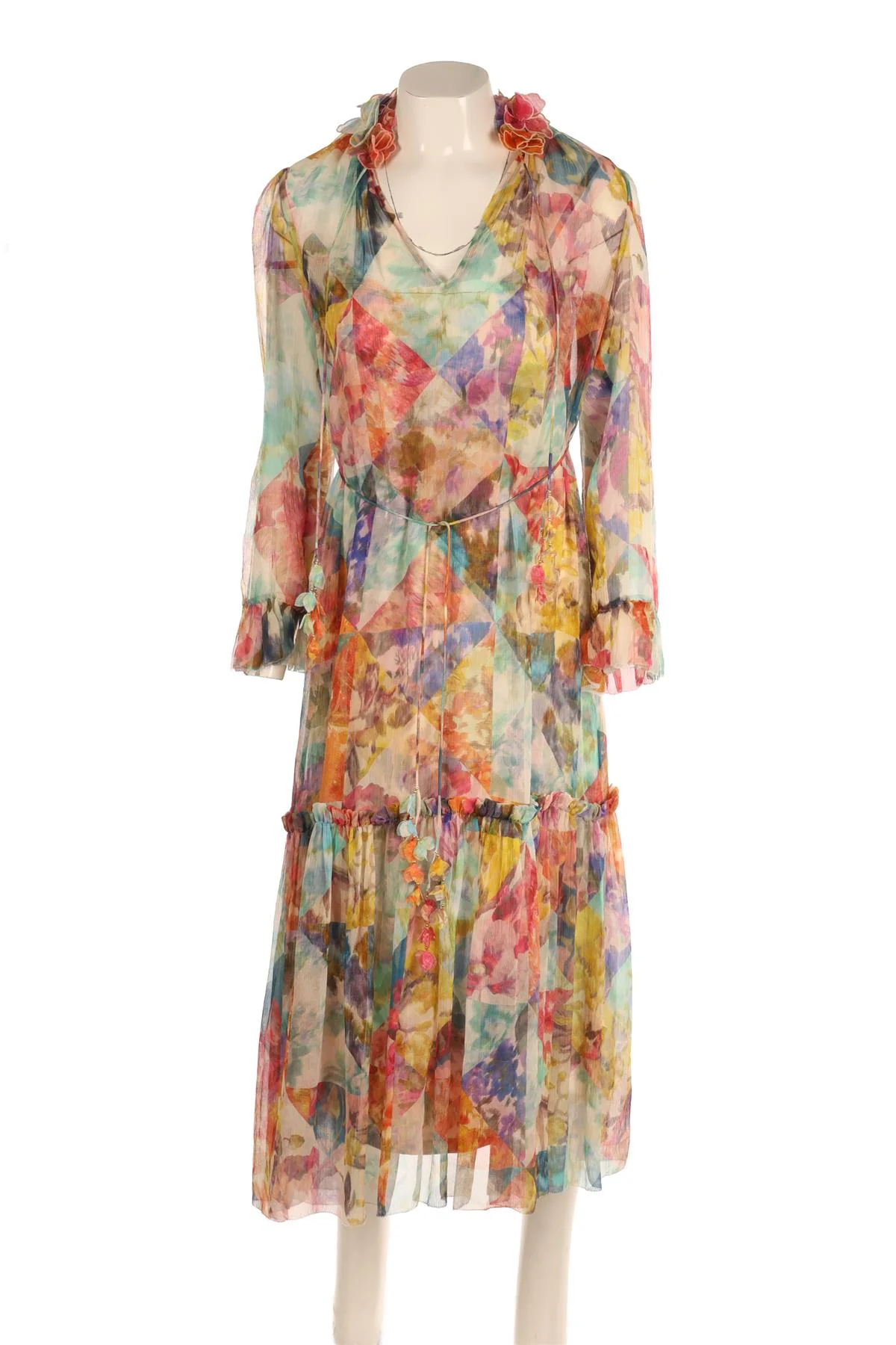 ZIMMERMANN MULTI SILK MAXI DRESS 0 UK 8 - Image 2