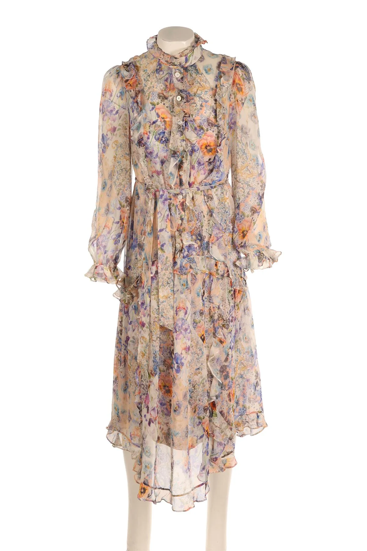 ZIMMERMANN MULTI SILK MAXI DRESS 1 UK 10 - Image 2
