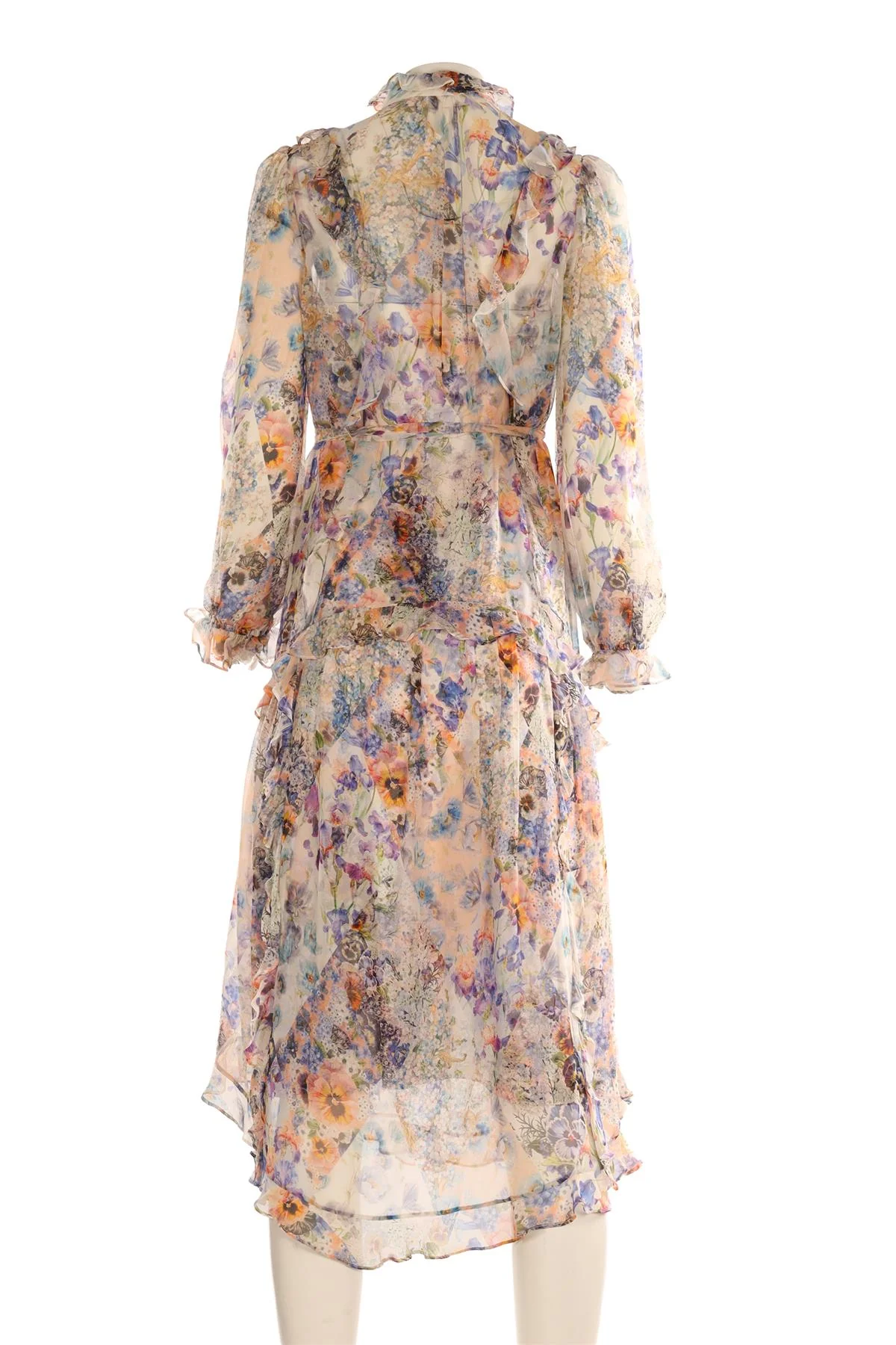 ZIMMERMANN MULTI SILK MAXI DRESS 1 UK 10 - Image 4