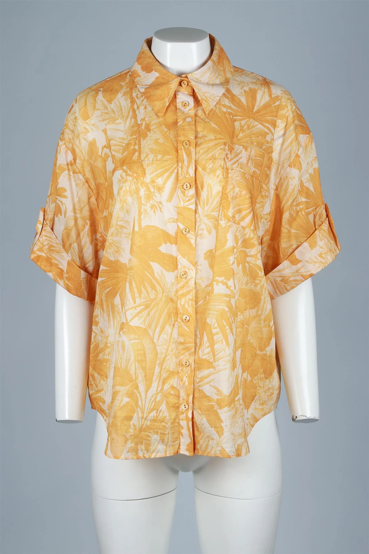 ZIMMERMANN ORANGE COTTON SHIRT UK 14 - Image 2