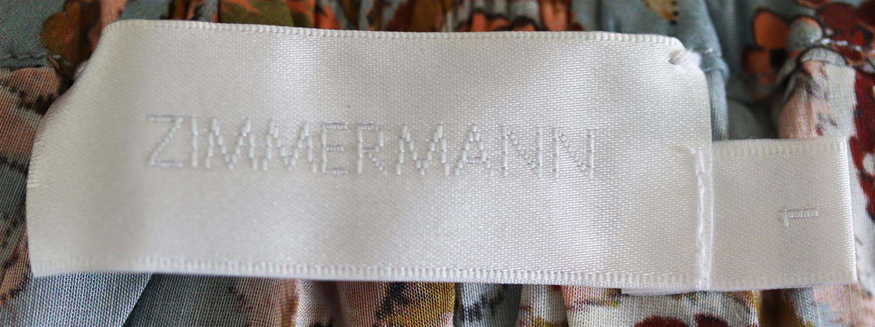 ZIMMERMANN PAVILION OFF THE SHOULDER PRINTED COTTON AND SILK BLEND TOP UK 8 - Image 5