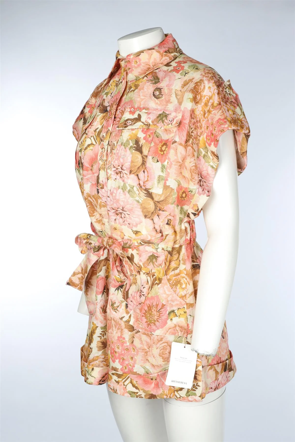 ZIMMERMANN PINK LINEN PLAYSUIT UK 14 - Image 3
