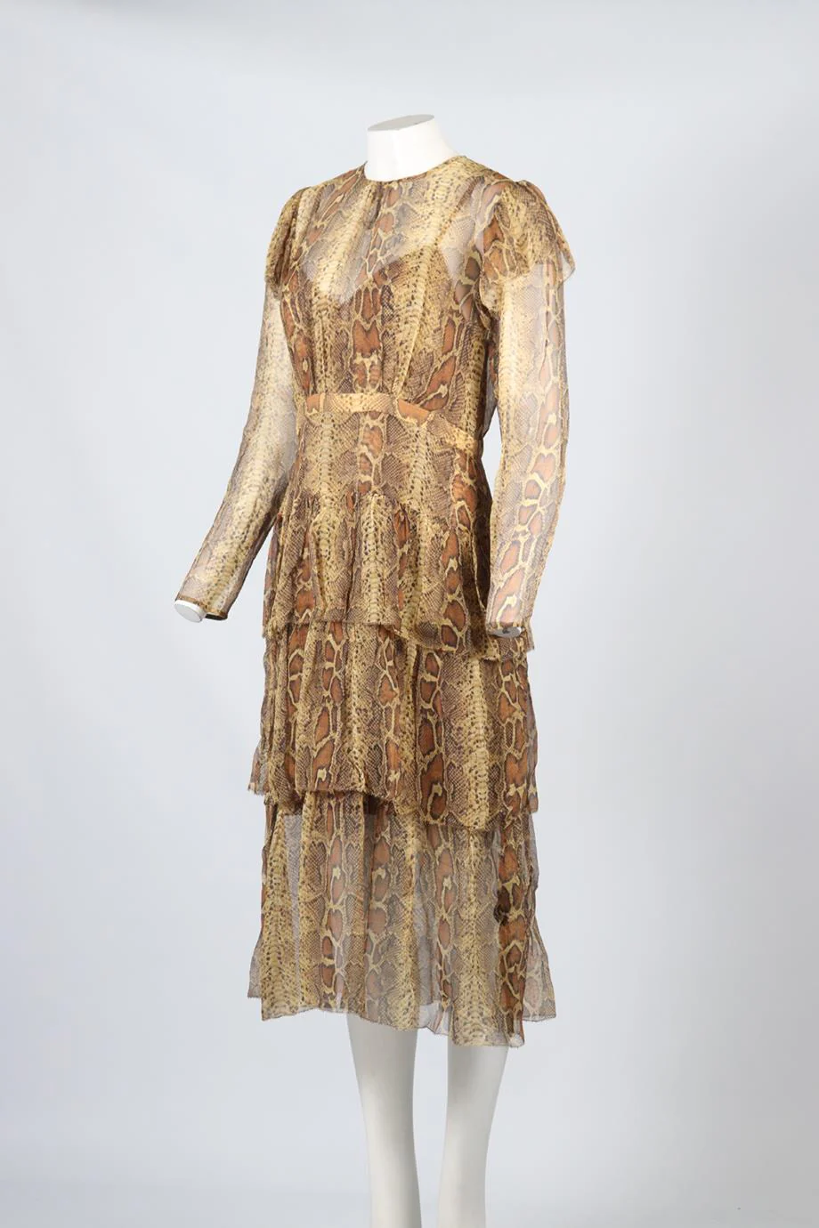ZIMMERMANN PRINTED SILK MIDI DRESS UK 14 - Image 3