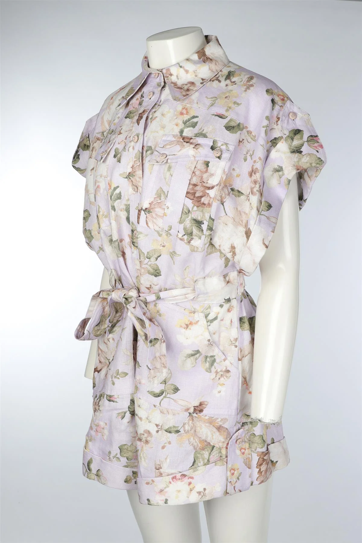 ZIMMERMANN PURPLE LINEN PLAYSUIT UK 14 - Image 3