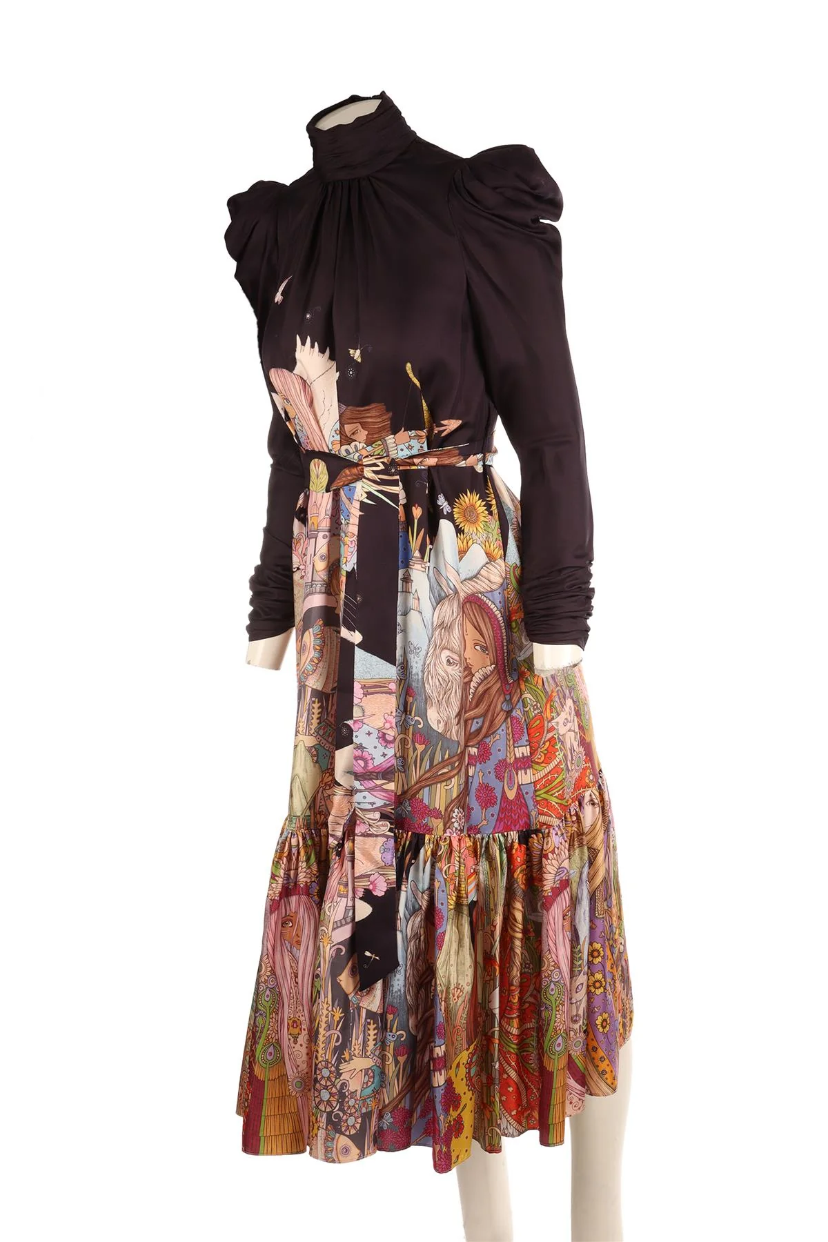 ZIMMERMANN PURPLE SILK MIDI DRESS 0 UK 8 - Image 3